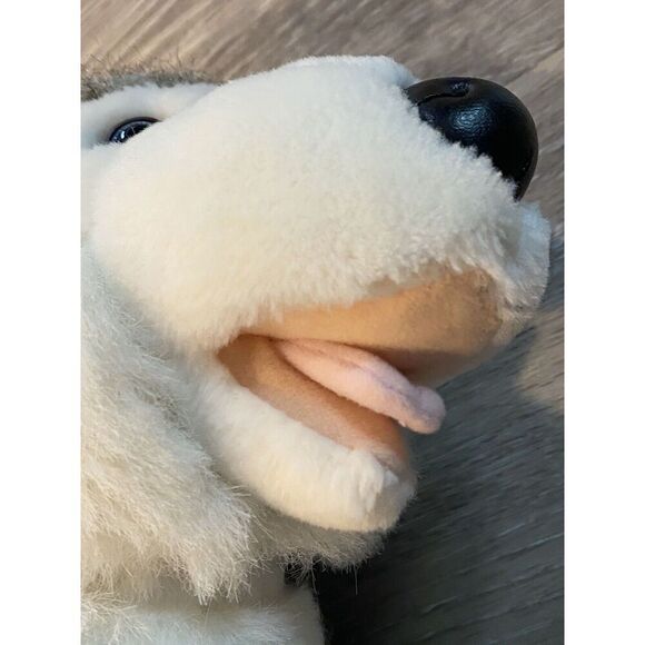 Build A Bear  Gray Wolf Dog Plush 17”  Retired Blue Eyes - Picture 7 of 12
